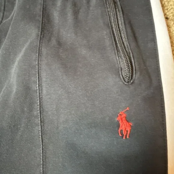 Polo Ralph Lauren Interlock Track Pant Mens Medium Black Pony Sweatpants Lounge - Picture 6 of 16